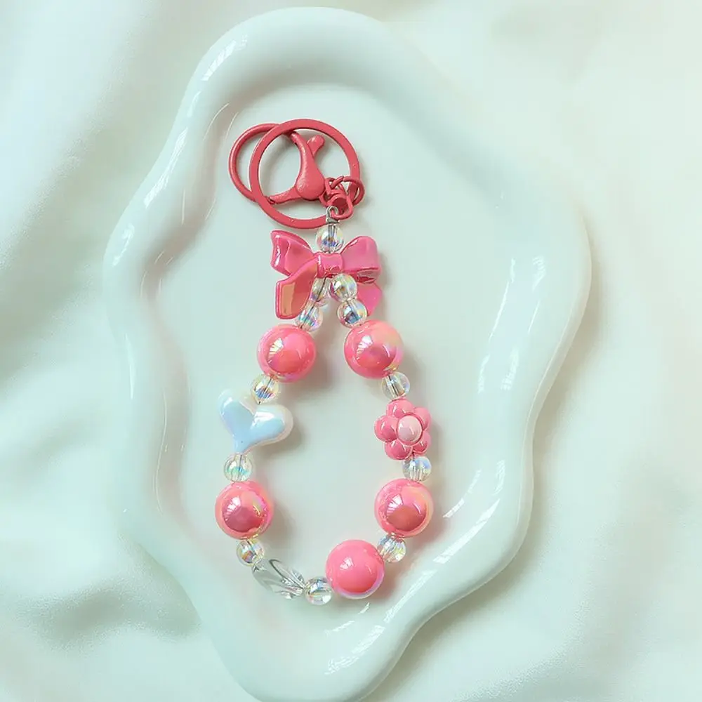 

Simple Acrylic Burst Bead Chain Keyring Gradient Replacement Star Bead Pendant Colorful Bag Pendant Woman