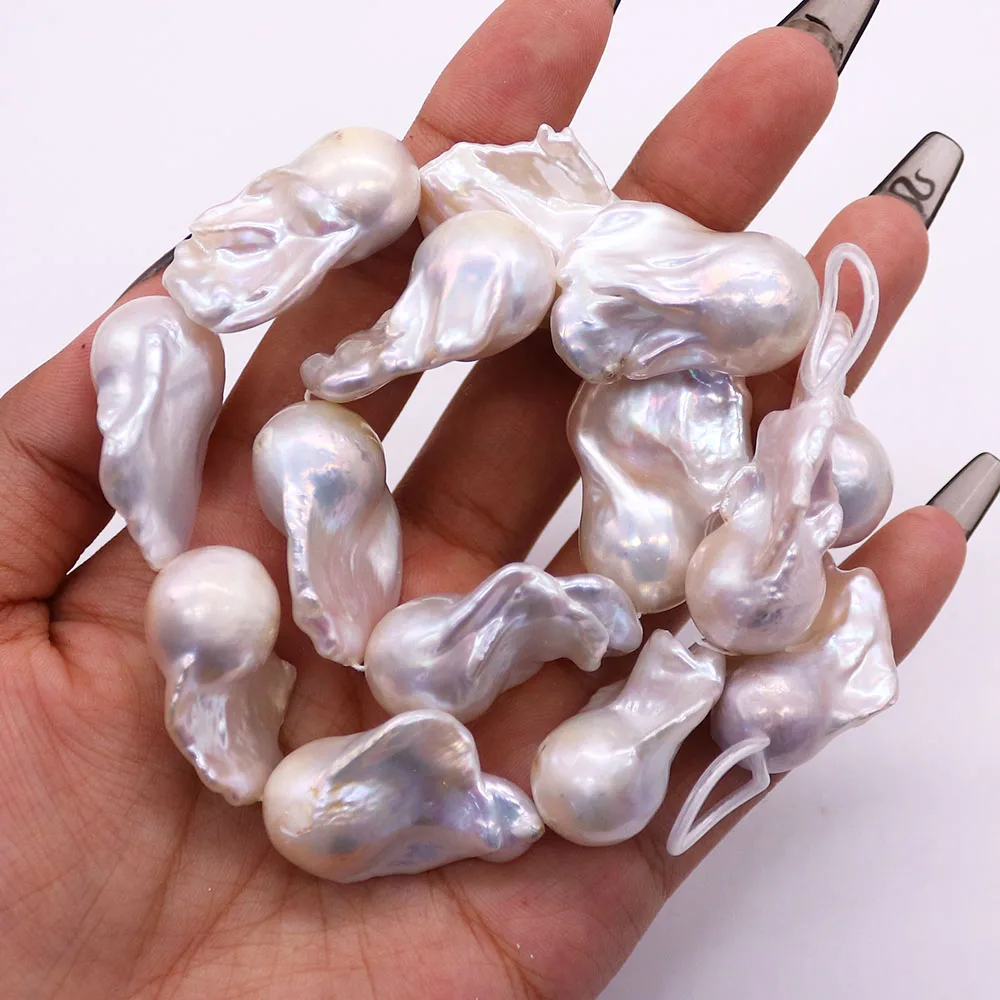 Geometric Irregular Natural Freshwater Tail‑Shaped Pearl Loose Beads Polished Straight Hole Beads DIY Necklace Bracelet Jewelry