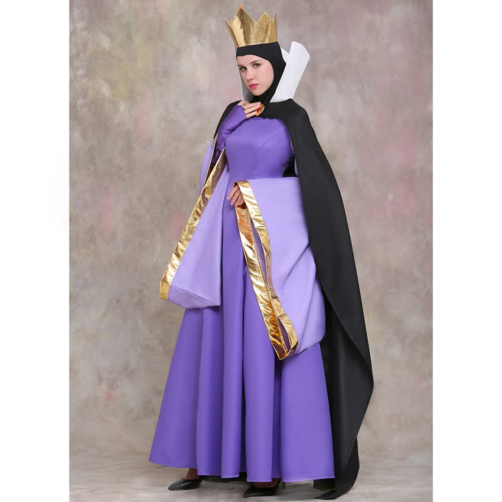Evil Queen Cosplay Costume Drama Performance Dress Adult Stepmother Queen Role-playing Halloween Carnival Outfits