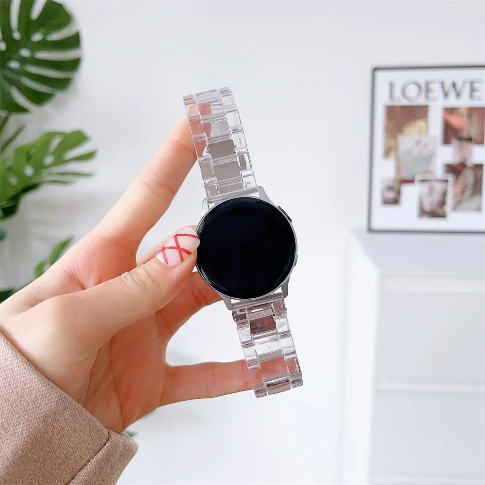 20 مللي متر/22 مللي متر حزام شفاف لساعة سامسونج جالاكسي 7/6/5/برو/4/كلاسيكي/أكتيف 2 سوار ربط قابل للإزالة هواوي gt 3-pro-4 الفرقة