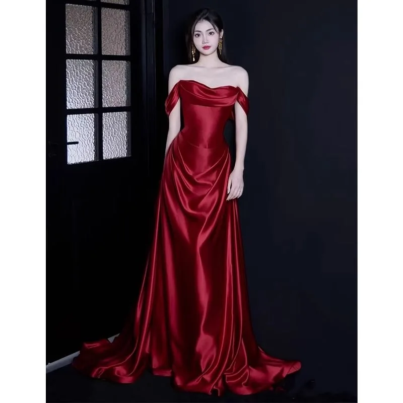 فستان سهرة B-023 طراز راقي للسيدات، أنيق ونبيل للولائم، حفل التخرج، فستان للبالغين