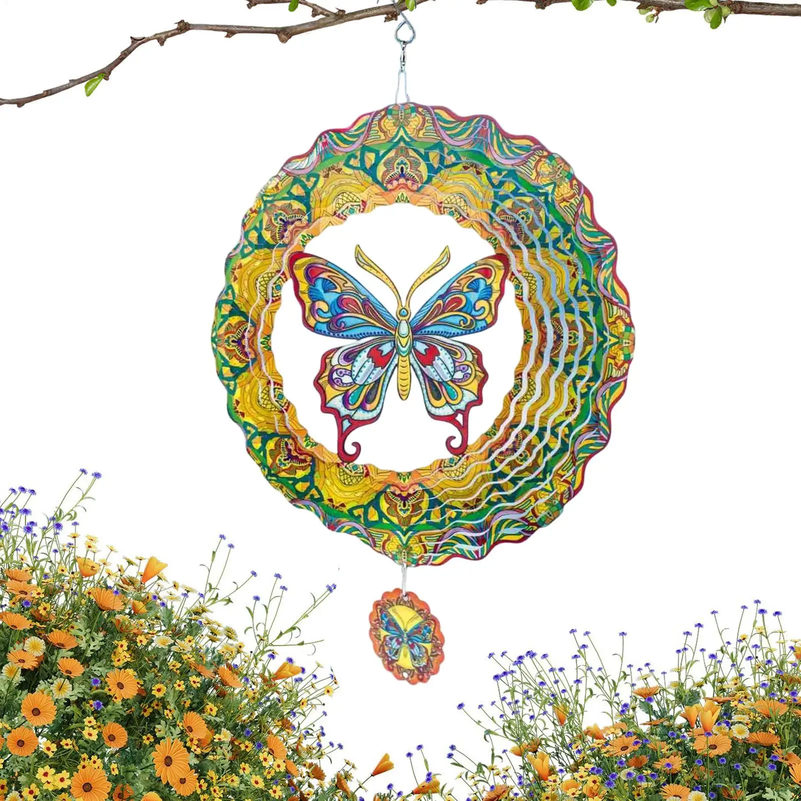 

Спиннер-бабочка для улицы, деревенский металлический декор для патио, скульптура внешнего ветра для патио, крыльца, заднего двора, балкона