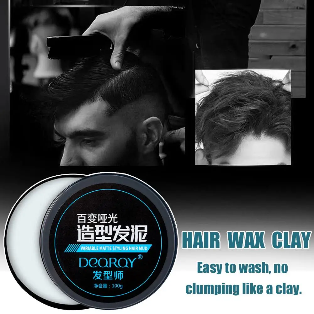 

Men's Hair Styling Wax Fast Styling Powerful Shaping 100g Fragrance Gel Hair Long-Lasting Fresh Clay Y0U4