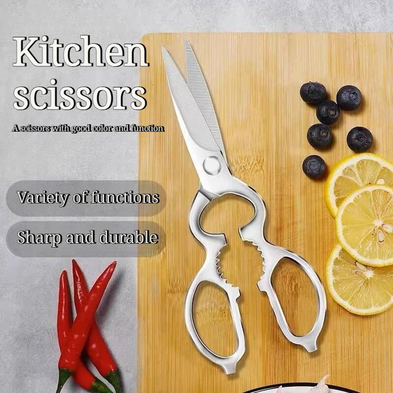 

Kitchen multifunctional scissors, sharp chicken scissors, fish bone bottle opener, anti slip handle