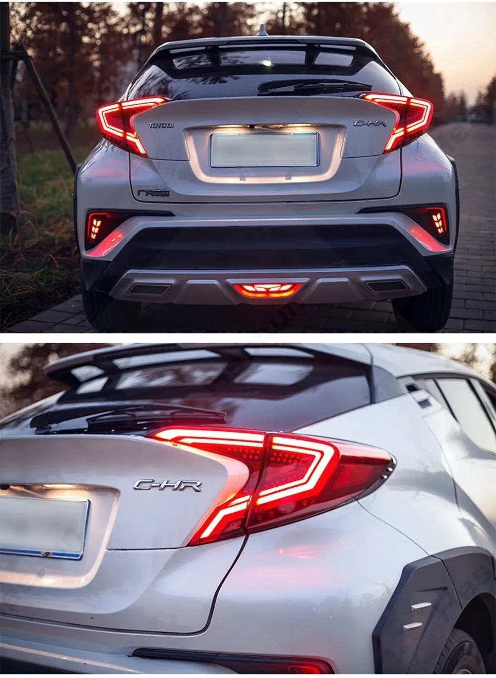 Taillights For Toyota C-HR CHR 2018 2019 2020 Tail Light Rear Lamp Pair LED Tail Lights Assembly Start-Up Animation