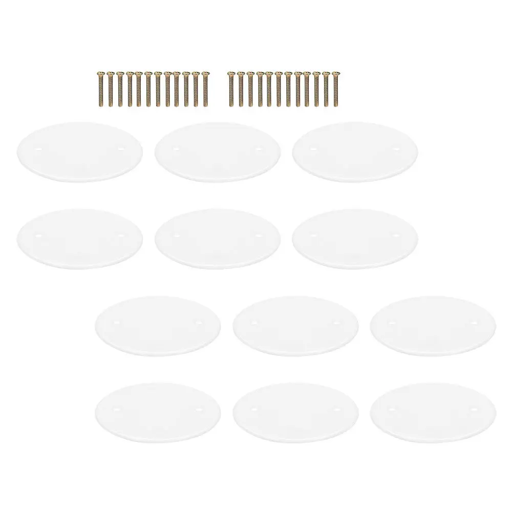12pcs White Round Ceiling Cover Plates – Plastic Blank Cover for Concealing Ceiling Holes, Home & Office Use