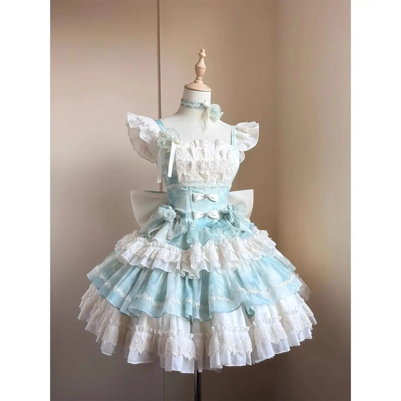 NONSAR A green-tinted ballet-style girl's birthday date Lolita dress, a stunning Lolita cake dress