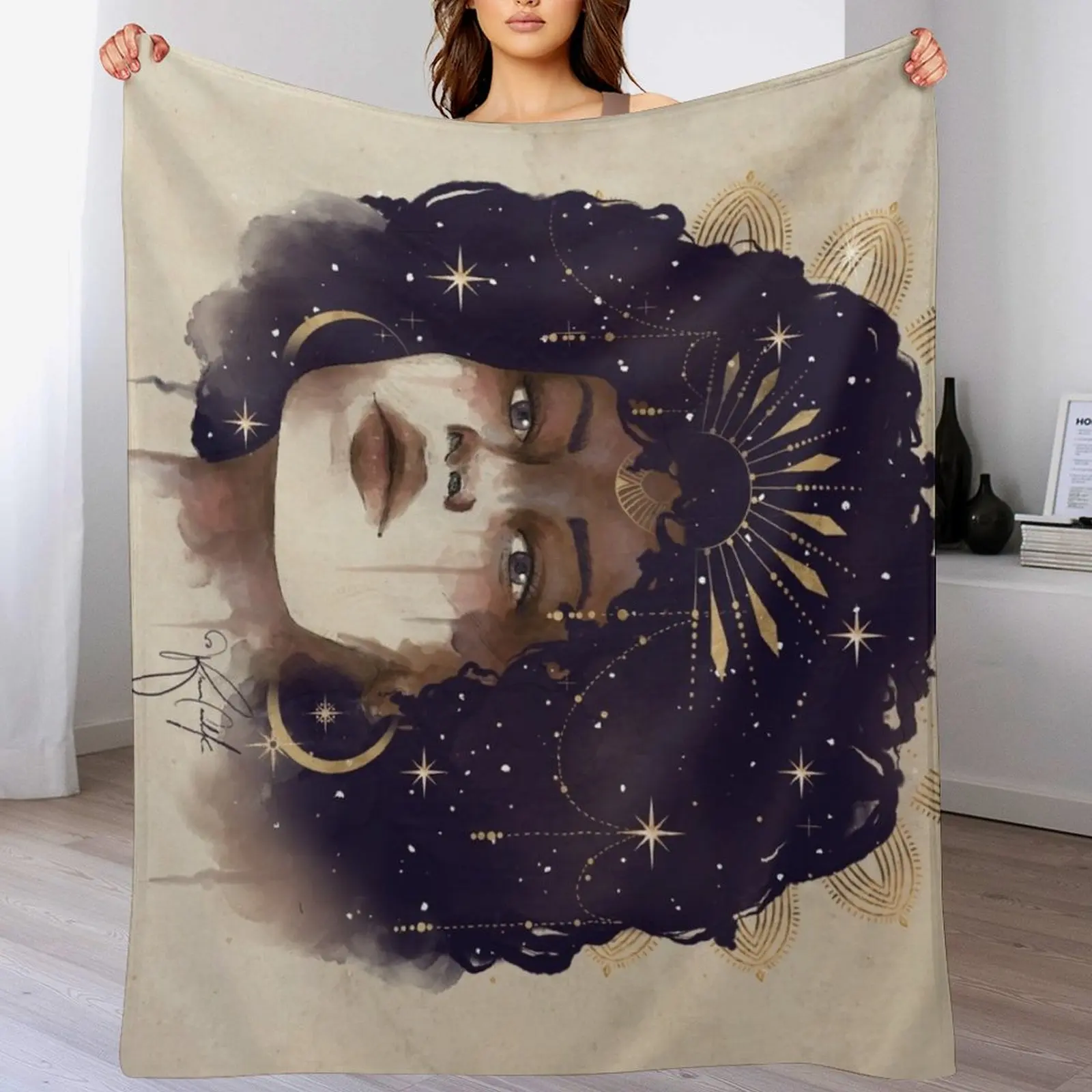 

African Goddess - Celestial Galaxy Throw Blanket christmas gifts Decorative Beds Blankets