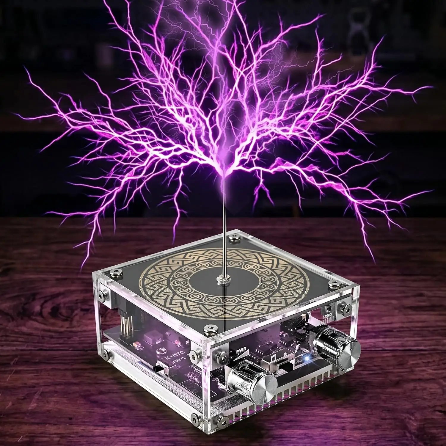 Music Tesla Coil Blue-tooth Speaker High Voltage Arc Plasma Generator Tesla Coil Experiment Device with 10cm Arc Desktop Decor