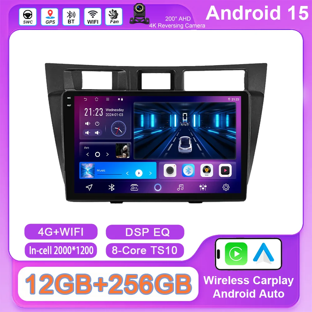 

Android 15 Auto Carplay Car For Toyota Mark II 9 X100 2000 -2007 Multimidia Player Auto Radio GPS Navigation 4G Carplay NO 2DIN