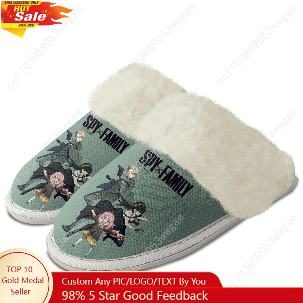 

Spy×Family Plush Slippers Warm Shoes Men Women Home Plush Slipper Cotton Bedroom Cute Cartoon Tailor-made Thermal Light Slippers