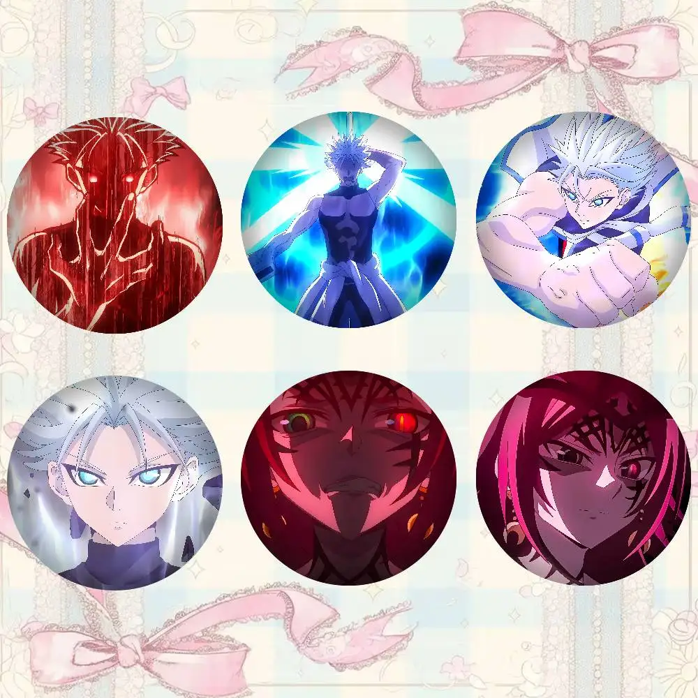 Insignias Redondas de Dibujos Animados R-Ragna Crimson, Broches Creativos para Ropa, Sombreros, Mochilas, Accesorios de Regalo