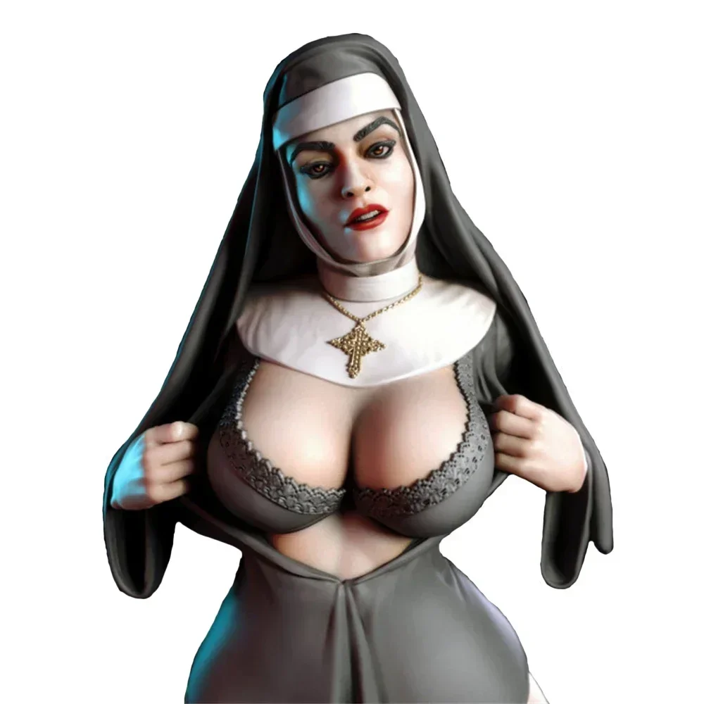 1/24 Miniature Resin Figure Model Kit 75mm Sexy Nun Statue Modelling Unpainted Kits Diy Toys A118