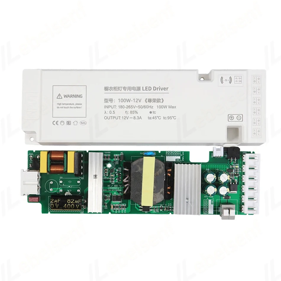 Szafka LED sterownik listwa oświetleniowa Port DuPont 24W 36W 60W 100W transformator oświetleniowy do przechowywania W kuchni od 220V do 12V 24V