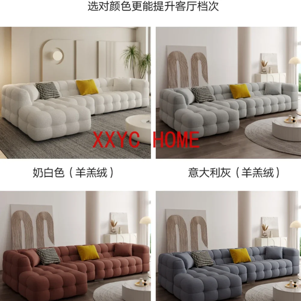 

Minimalist French Style Nordic Lambswool Retro Corner Art-Sofa Cream Style