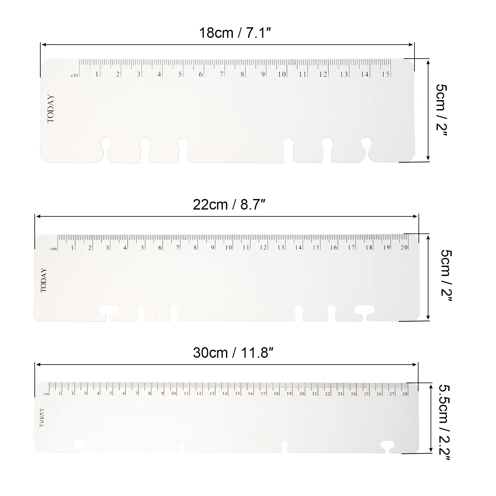 Imagem -04 - Ferramentas de Medição Livro Mark Régua Marcador Snap-in Régua Marcador de Página Ferramenta de Desenho para a4 a5 a6 Binder Notebook Gold Clear 10 Pcs