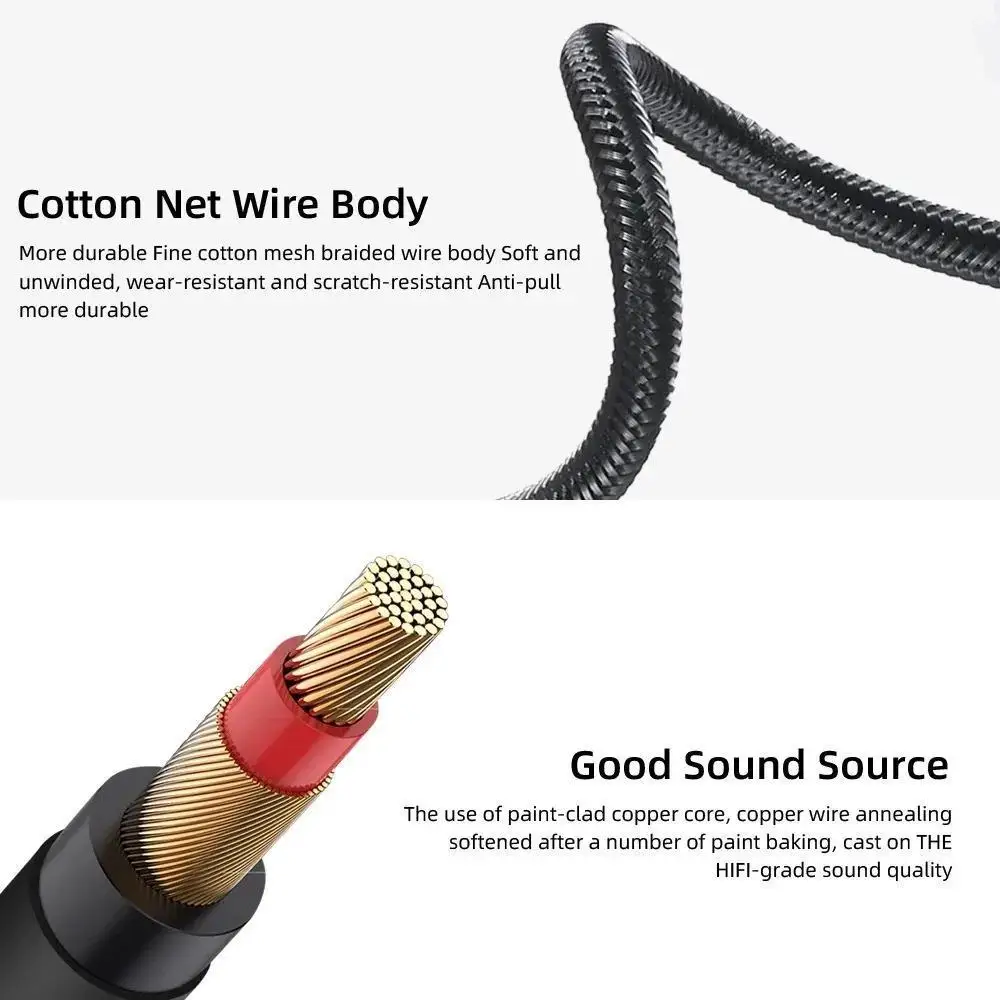 Cable de audio estéreo TRS trenzado corto de 6.35mm 1/4" a 3.5mm 1/8" con conectores chapados en oro, adaptador de 3.5 a 6.5 para mezclador, amplificador y auriculares.