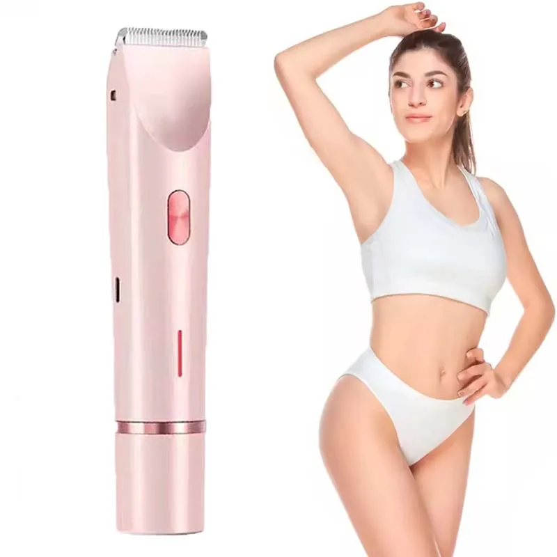

Electric Shaver for Women 2-in-1 Razor with ABS Material Rechargeable IPX7 Waterproof Legs Underarm Face Pubic Hairs Trimmer
