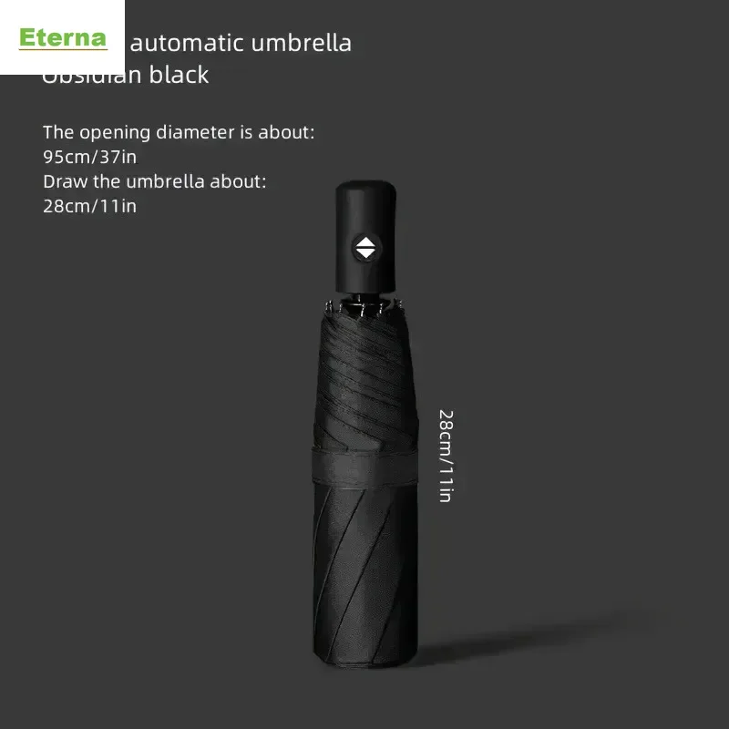 8 Ribs Automatic One-Button Open Close Folding Umbrella Compact for Men Women Business