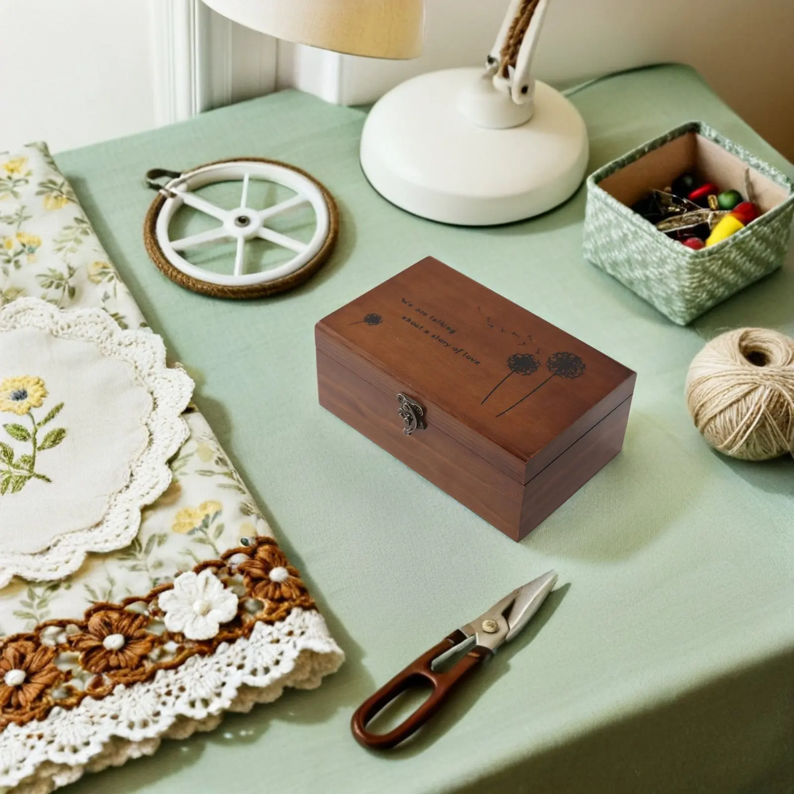 

2 Pcs Sewing Scissors Storage Organizer Wooden Needle Holder Thread and Fabric Needles Case Organizer Scissors Thread Container