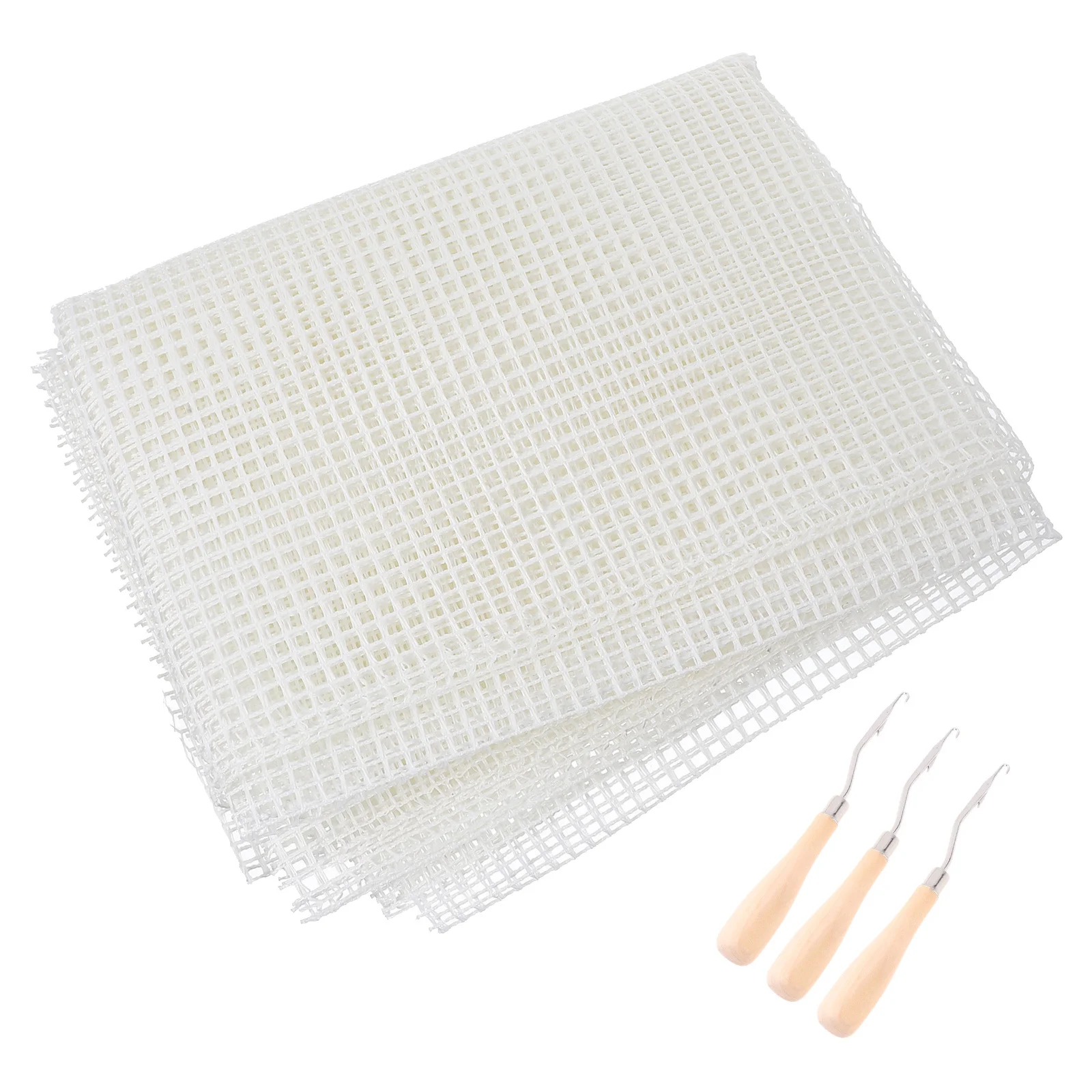 

1Set Blank Latch Hook Mesh Canvas Durable Grid Structure DIY Rug Tapestry Wall Art Supplies Crafting Tool Kit Needles Hook Set