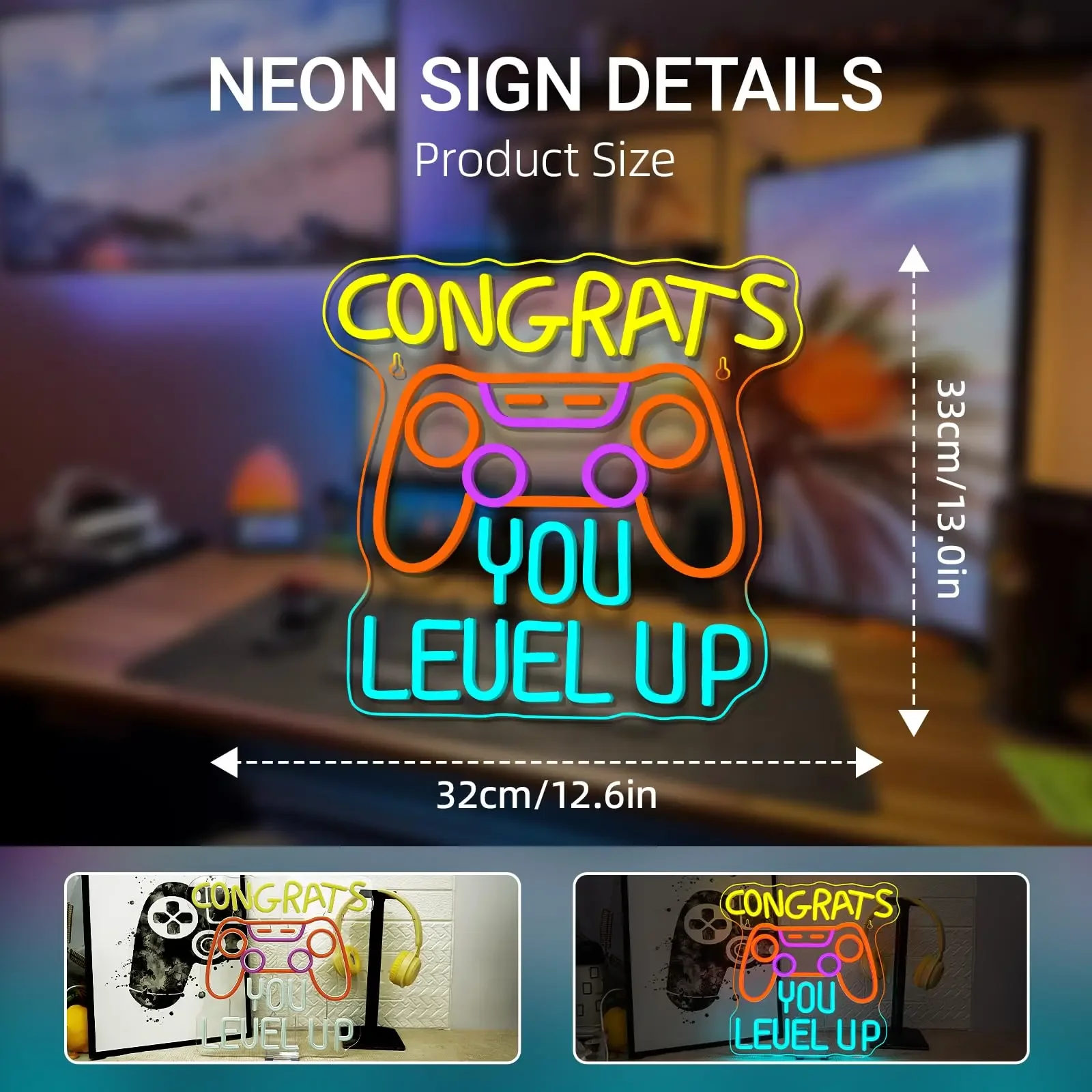 Gaming Console Neon Signs  for Wall Decor Game Room Man Cave Decor Party Great gift for Game lovers