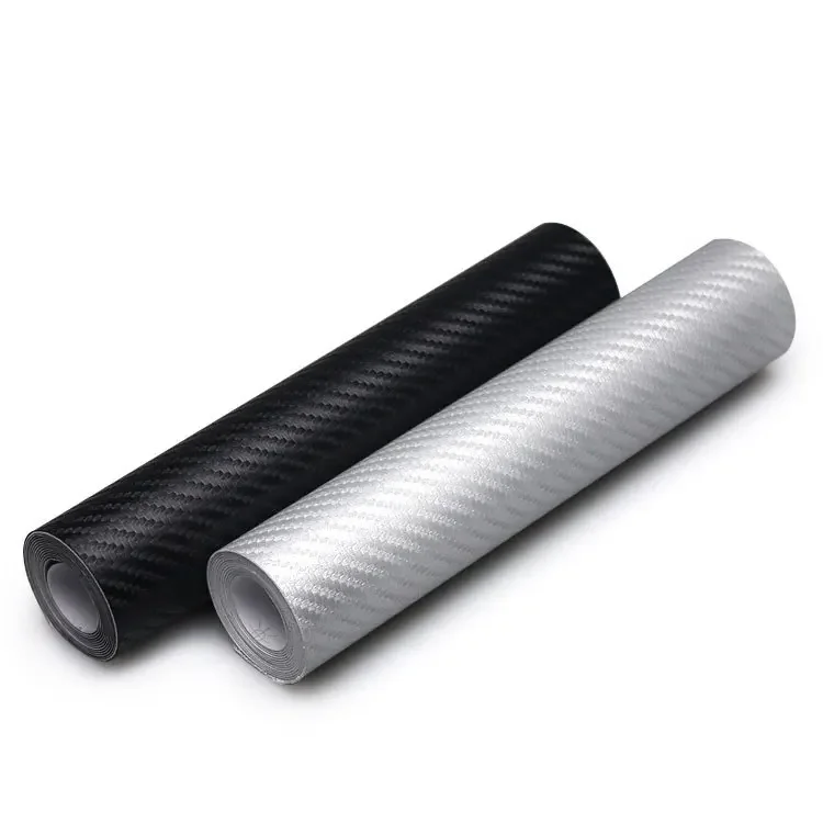 Carbon Fiber Vinyl Wrap Film Car Vehicle Waterproof 127cm x30cm 3D Sticker Sheet Roll Silver Gold Black free shipping