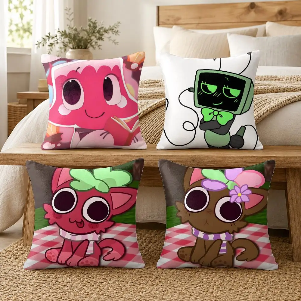 Cartoon Cute D-Dandys W-World Cushion Cover Soft Short Plush Pillow Cases Hidden Zipper Cutecore Sofa Bedroom Home Decor Gift