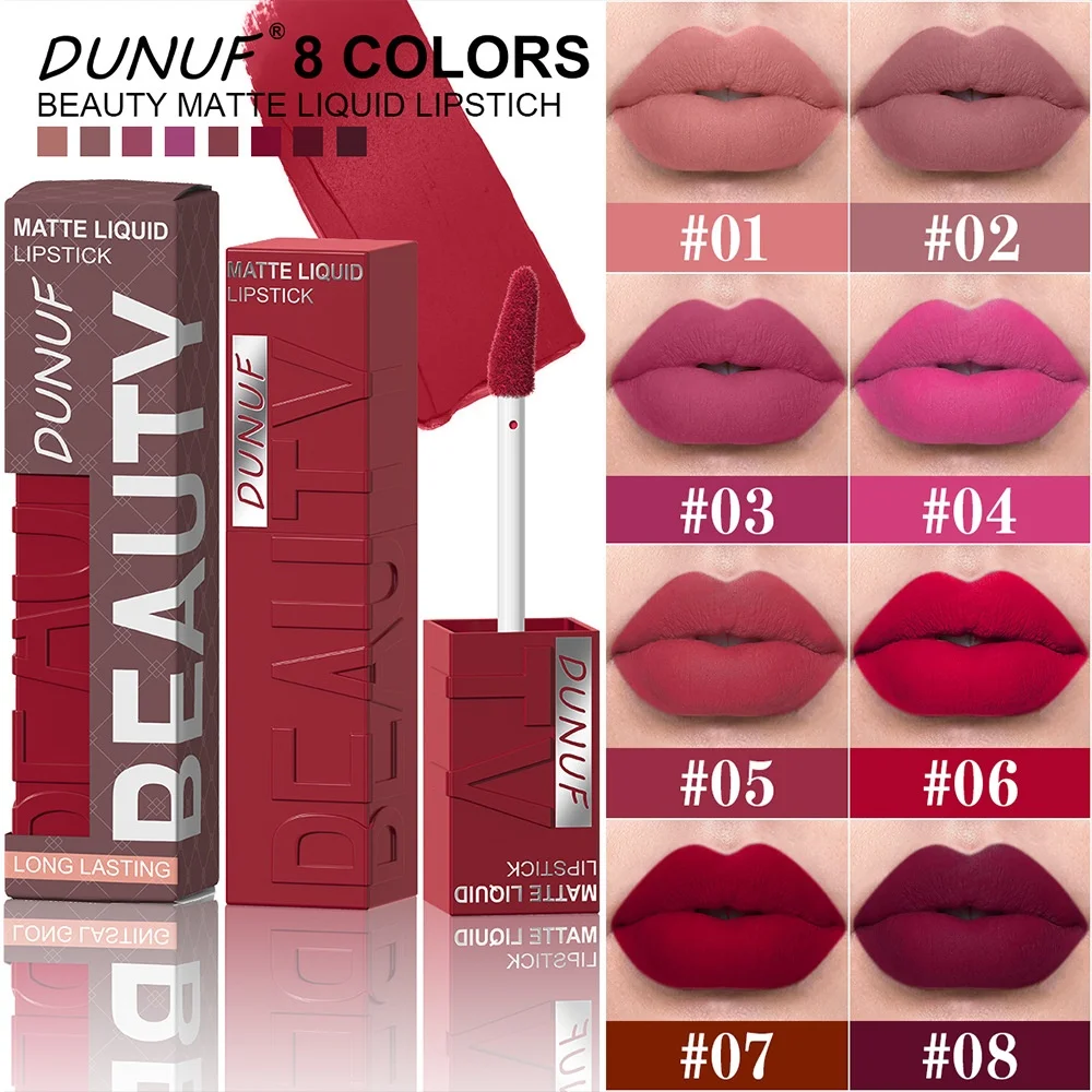 Samtiges Lippenlack Lippenstift Set Pflegend Wasserfest Langhaltend_voghion.com
