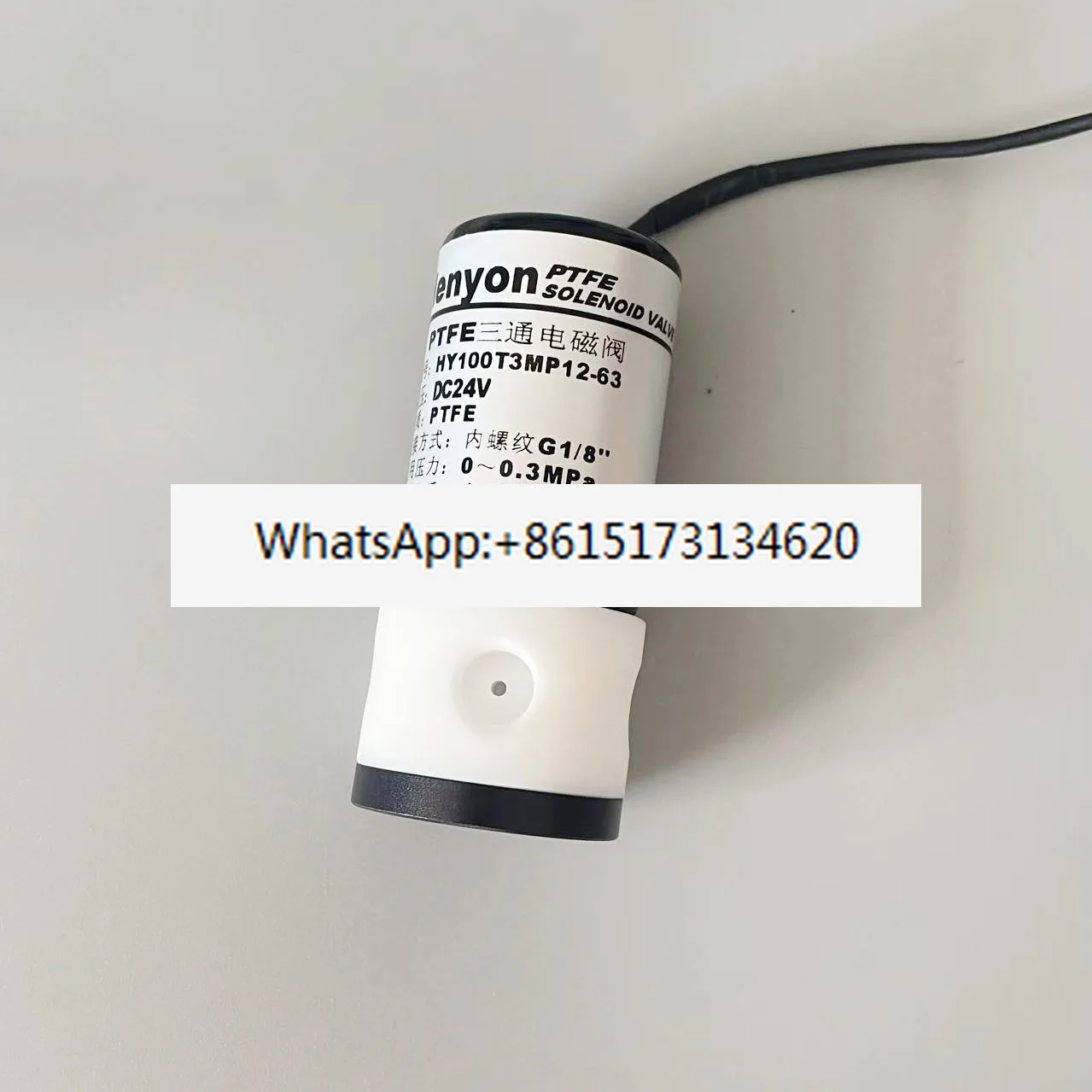 فصل النفايات السائل صمام الملف اللولبي ثلاثي الاتجاه HY100T3MP12-63 واجهة G1/8 PTFE صمام ثلاثي الاتجاه