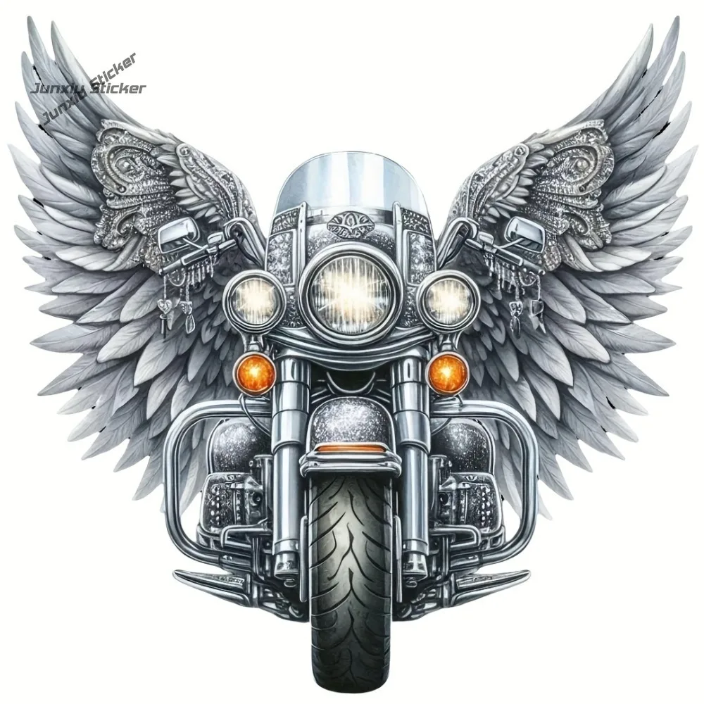 

Gray Angel Wings Motorcycle Vinyl Waterproof Self-adhesive Car Sticker Laptop Wall Window Bumper Decal