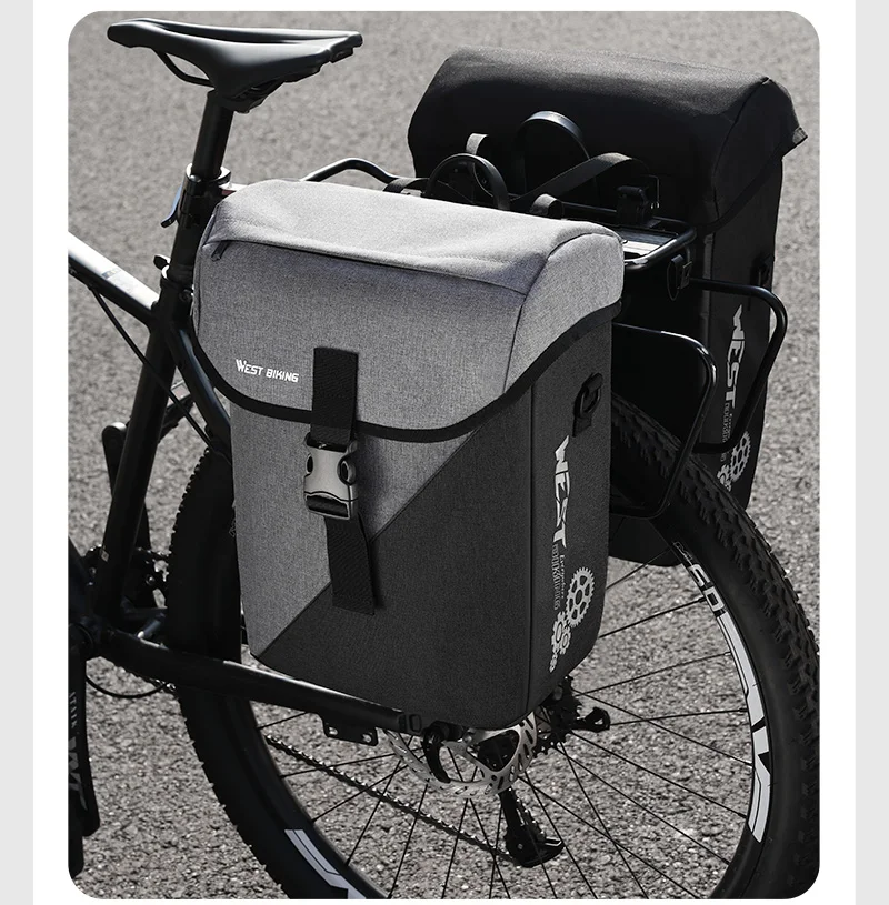 WEST BIKING 16L Wasserdichte Fahrrad-Gepäckträgertasche Große Kapazität Fahrrad-Gepäckträger-Tasche mit Schnellverschluss-Clips für Rennräder – Detail 15