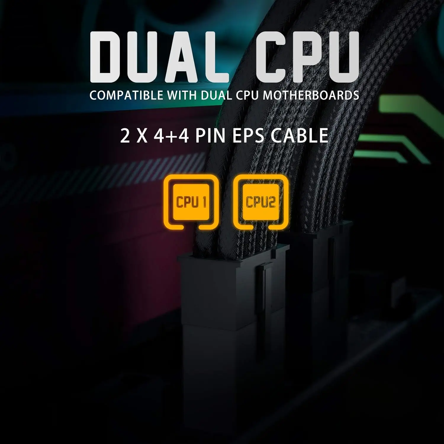 16AWG Pro Power Supply Sleeved Cable Extensions 30CM With Cable Combs Extension Power Supply Cable 24Pin 2*8Pin(4+4) 3*8Pin(6+2)