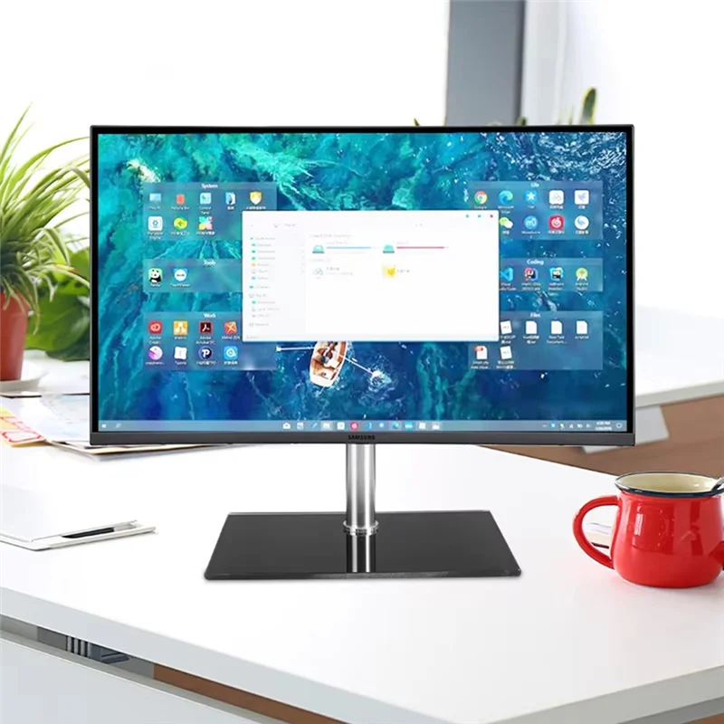 GROCE-support de télévision de Table universel pour support d'écran de hauteur Led de 14 à 27 pouces support de Base de Table réglable avec Base