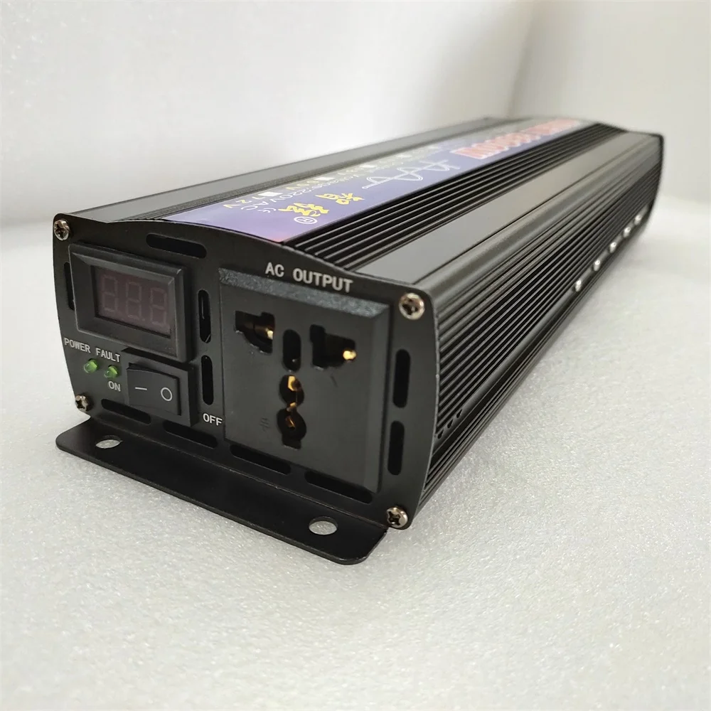 2600W Inverter 12V 24V 48V 60V DC Input to 220V 230V AC Universal Socket Transformer Pure Sine Wave Power Converter and Inverter