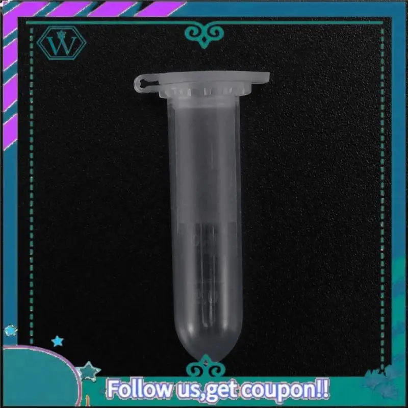 A75Q-2000Pcs 2Ml Micro-Centrifuge Tube Test Tube Vial Clear Plastic Vials Container Snap Cap For Laboratory Sample Storage