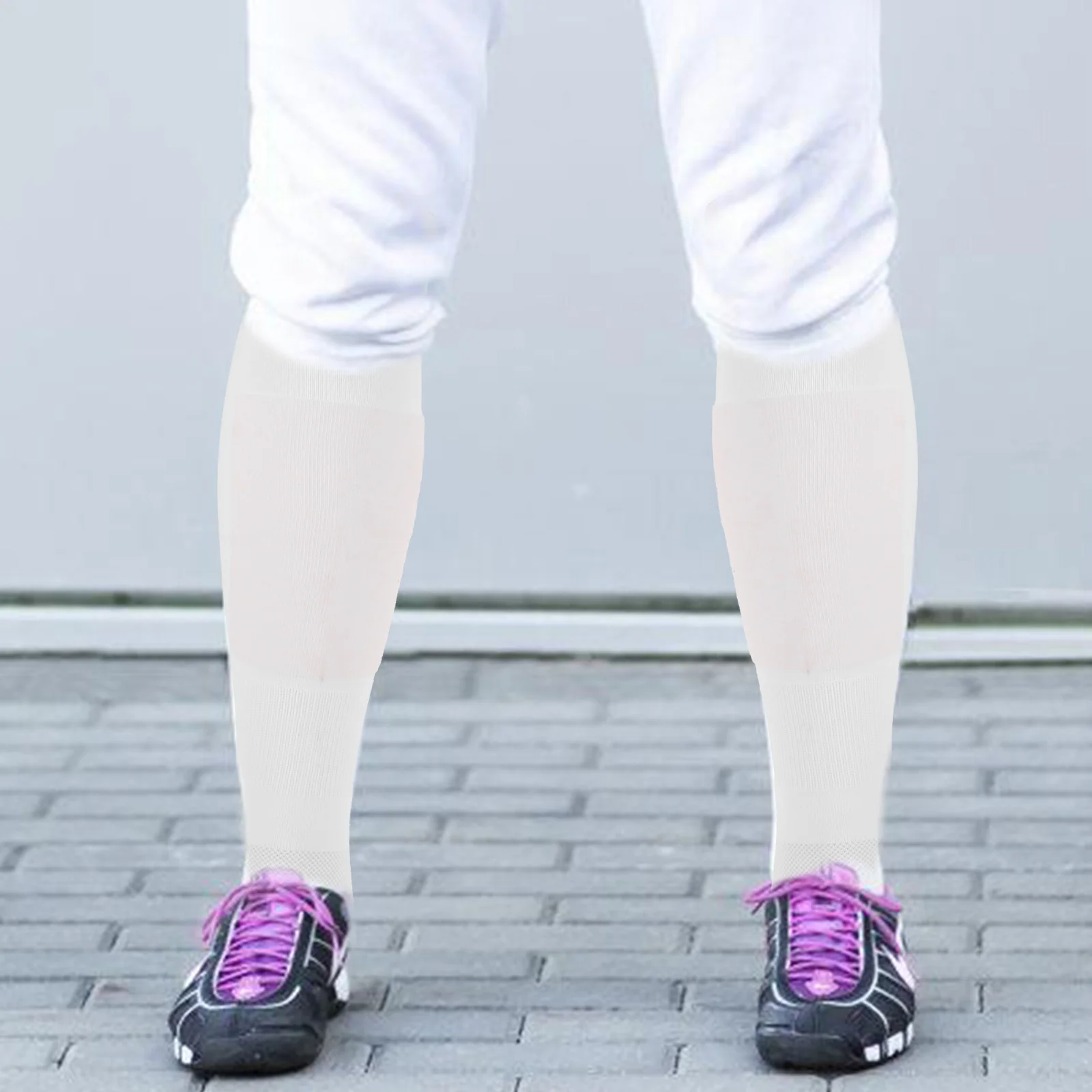 1 par de calcetines de esgrima gruesos por encima de la rodilla calcetines deportivos con parte inferior antideslizante hasta la rodilla para correr fútbol ciclismo