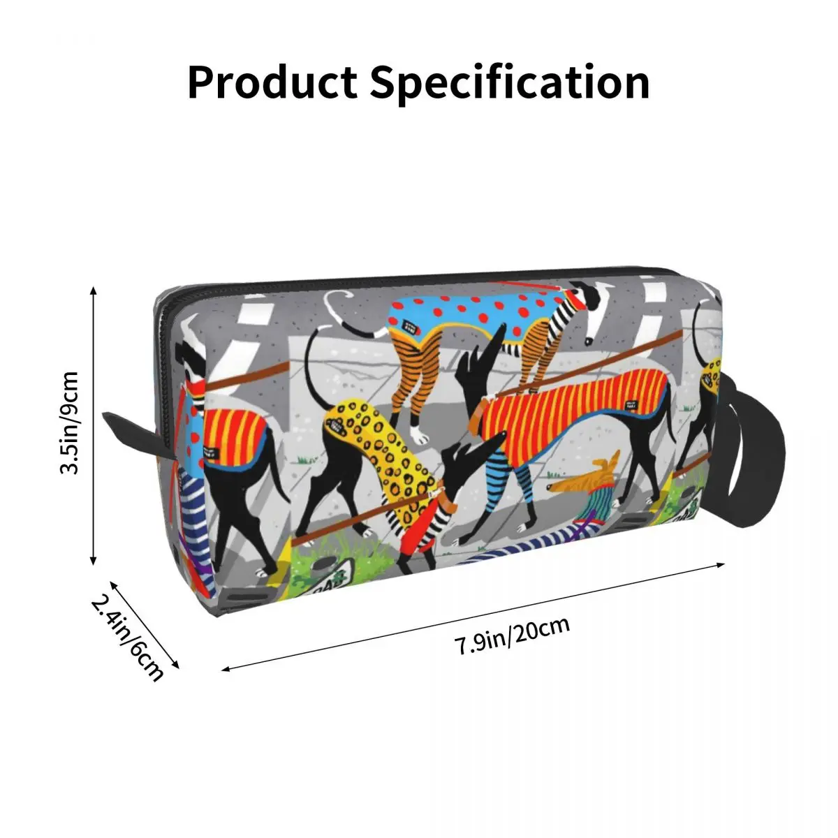 Impermeável Greyhound Whippet Sighthound Dog Makeup Bag Pouch, Cosmetic Bag, Travel Toiletry Bag, Organizador de armazenamento para homens e mulheres