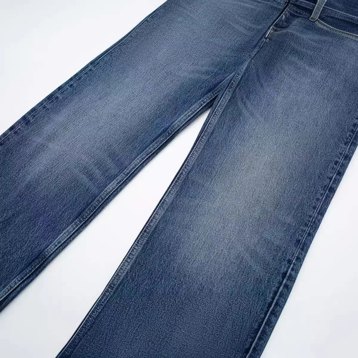 European and  women's clothing versatile slim-fit mid-waist wide-leg jeans