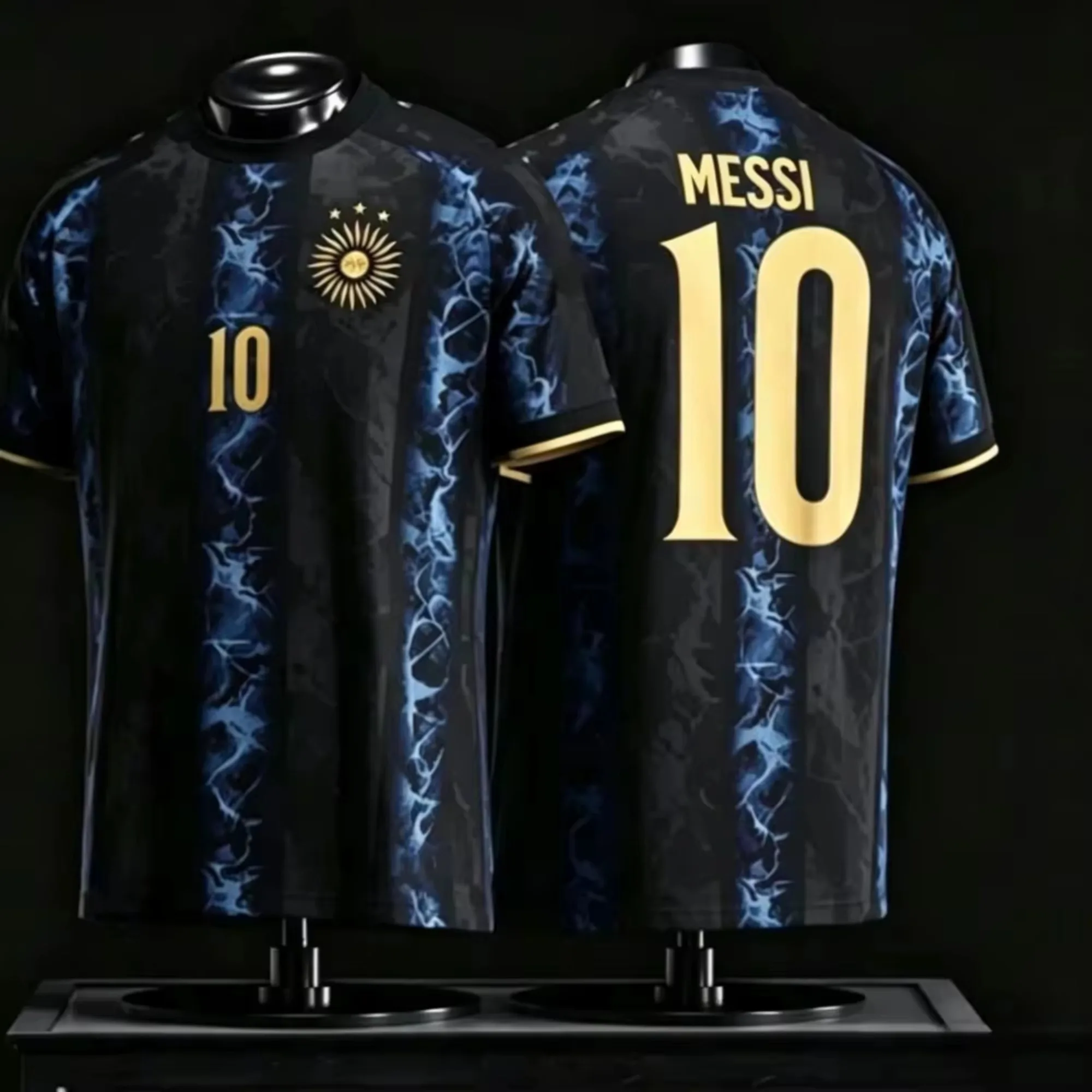 26-27 Argentine Messi Football Jersey Casual Outdoor Breathable Quick-Drying Men Women and Children Family Version T-shirts