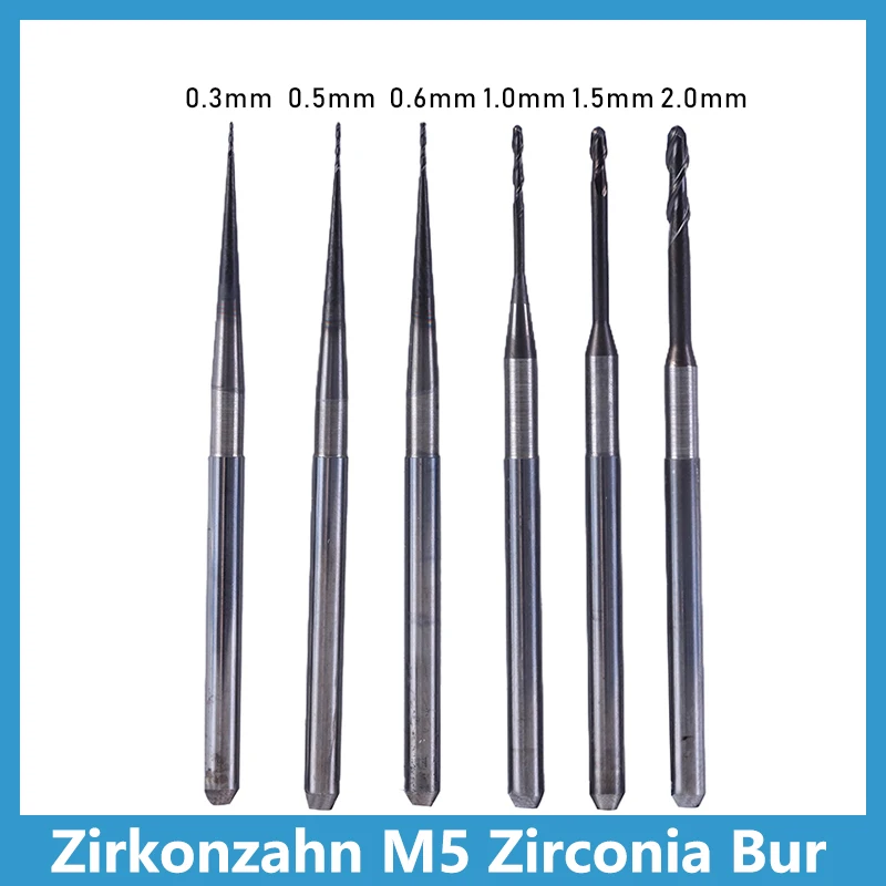 

Zirkonzahn M5 DC/DLC фрезерные боры стоматологическая дрель циркониевые инструменты 0,3/0,5/0,6/1,0/1,5/2,0 мм головка D для лаборатории