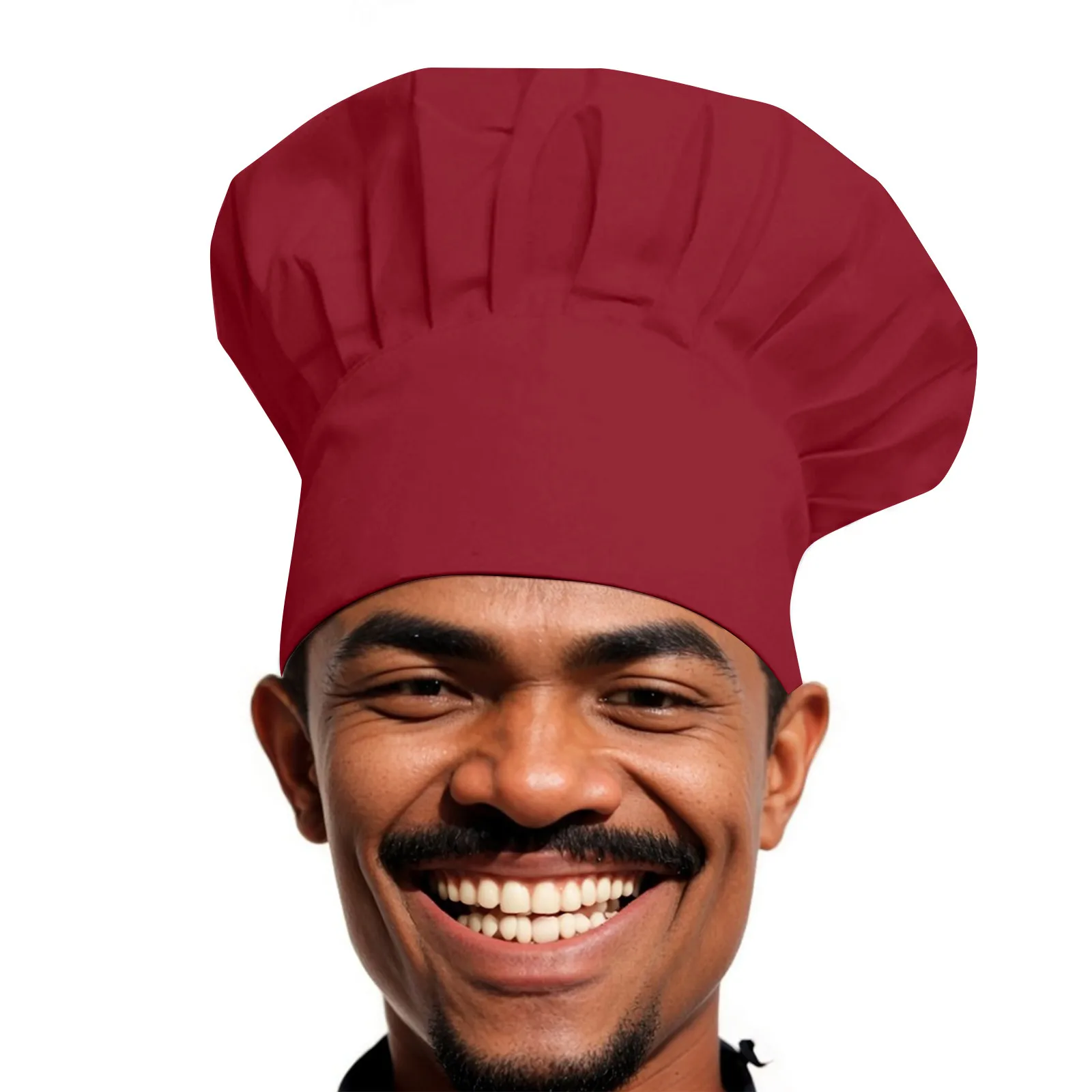 Czapka kucharska robocza, oddychająca, plisowana, lekka, do restauracji, hotelu, dla kelnerki, do fast foodu, do piekarni, jednolita.