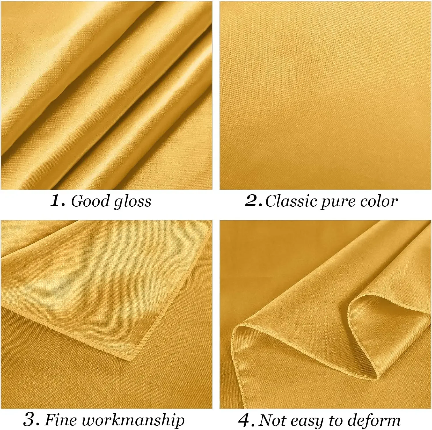 Rectangle Tablecloth Satin Table Cloth Bright Smooth Gold Table Cover Wedding Baby Shower New Year Party Supplies Table Decors