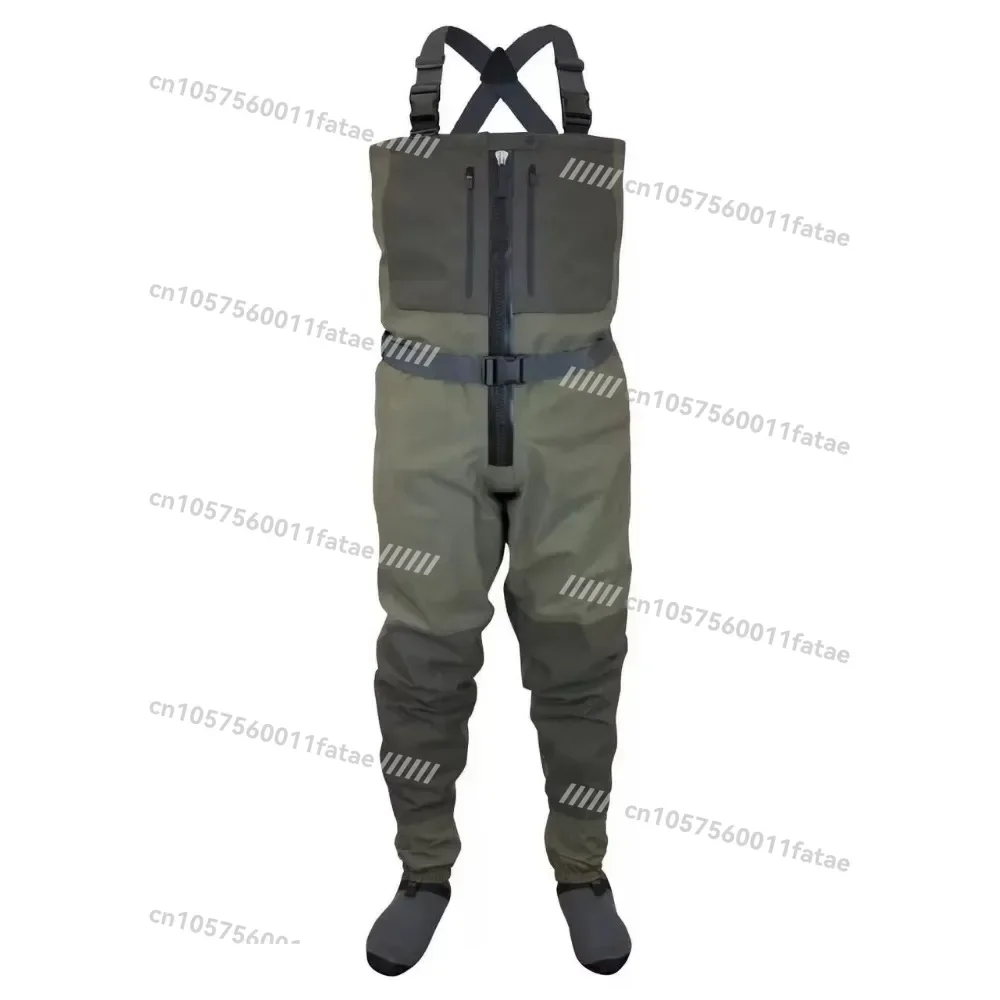 

High Quality 5-layer Front Zipper Chest Wading Waterproof Breathable Stockings Foot Fishing Wading Fly Fishing