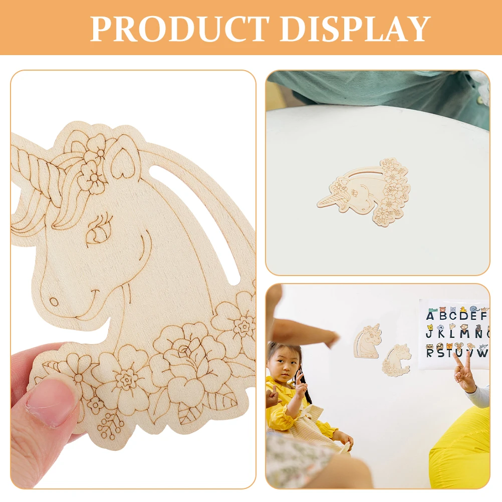 

24Pcs Wooden Unicorn Cutouts Unfinished Blank Slices DIY Painting Craft Supplies Party Decoration Gifts Wooden Unicorn Cutouts