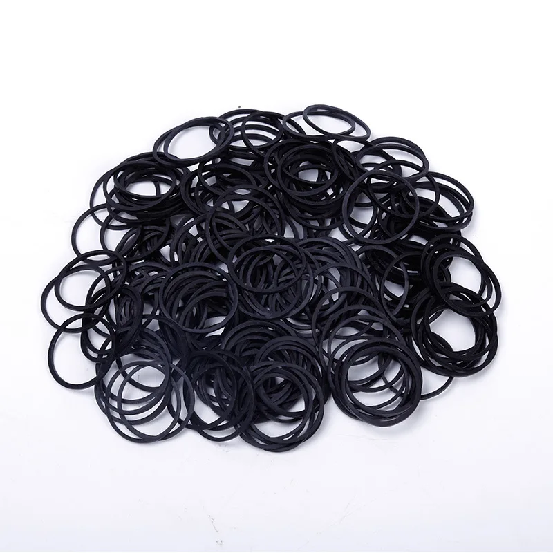 100/200Pcs Black 25mm 1 inch Elastic Rubber Bands Home Office Stretchable Band Sturdy Rubber Elastics Bands