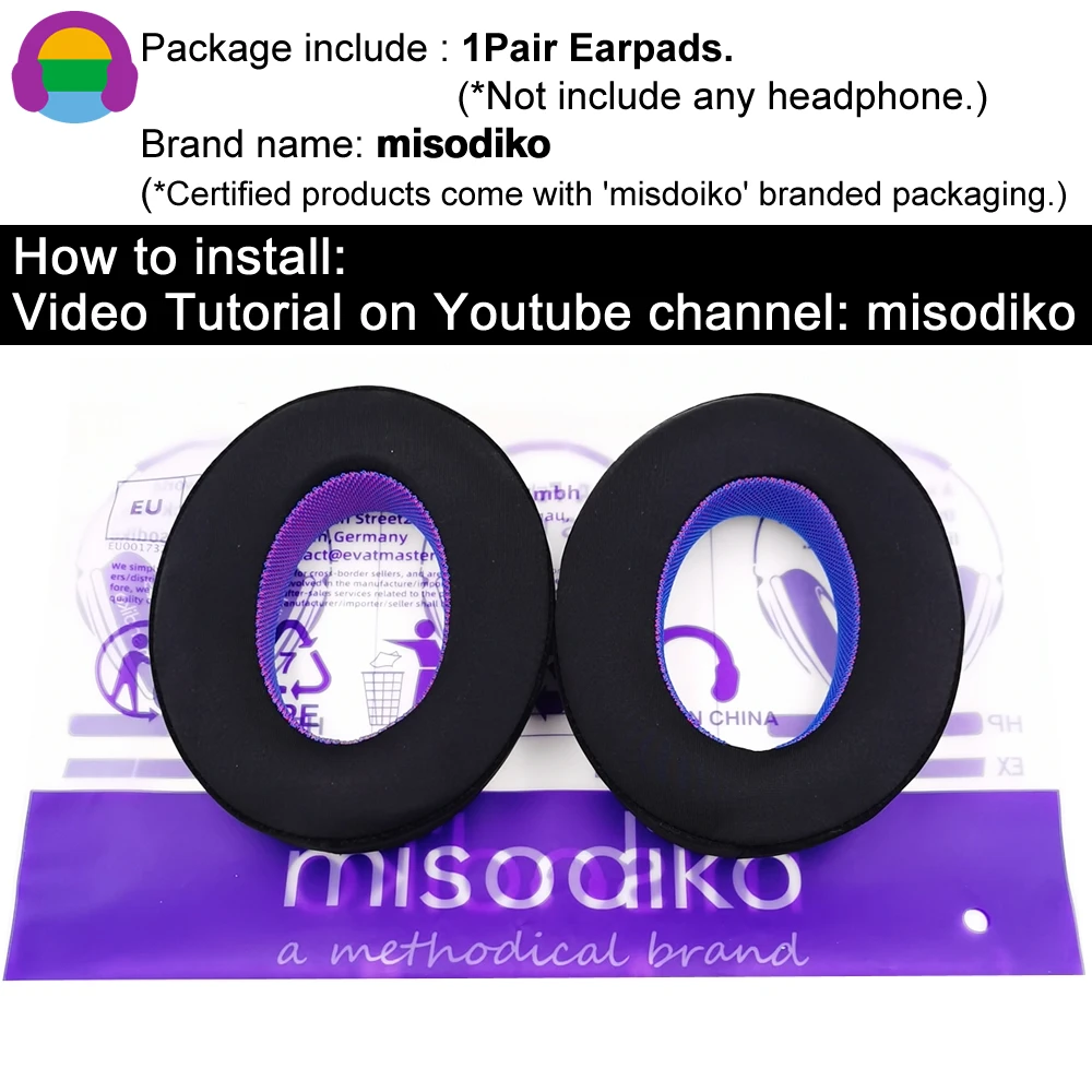 misodiko Upgraded Ear Pads Cushions Replacement for Sennheiser HD600, HD650, HD660S, HD6XX, HD580, HD58X Headphones