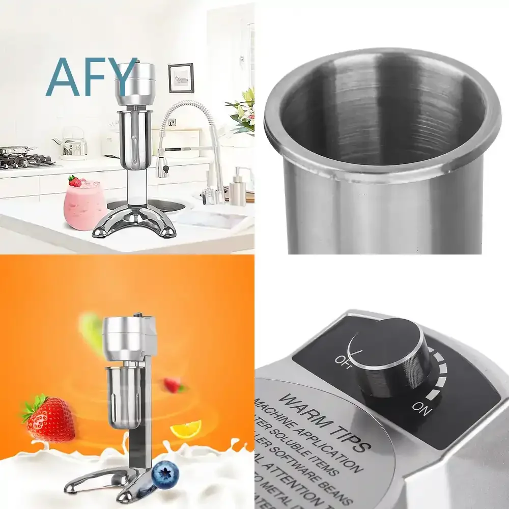 Electric Blender for Kitchen Home and Commercial Use Single Head Milkshake Mixer Stainless Steel Milk Mixing Machine for