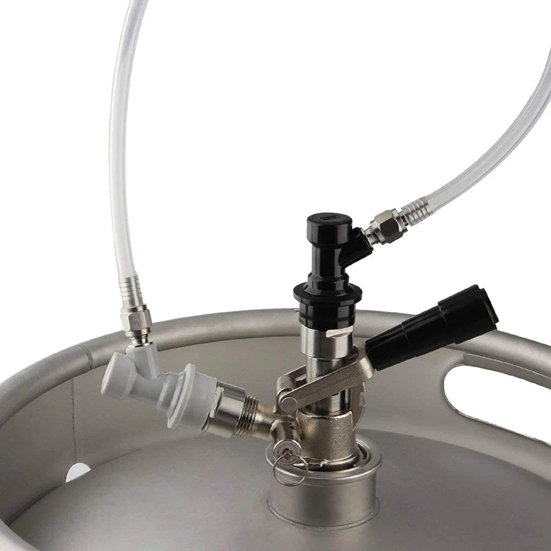 AWAH Ball Lock Keg Coupler Adapter Ball Lock Quick Disconnect Conversion Kit Keg Coupler 5/8 Thread Stainless Steel Gas & Liquid