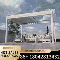Electric Foldable Aluminum Pergola with Customizable Size Luxury Outdoor Waterproof Louvered Roof for Garden Patio Backyard perg